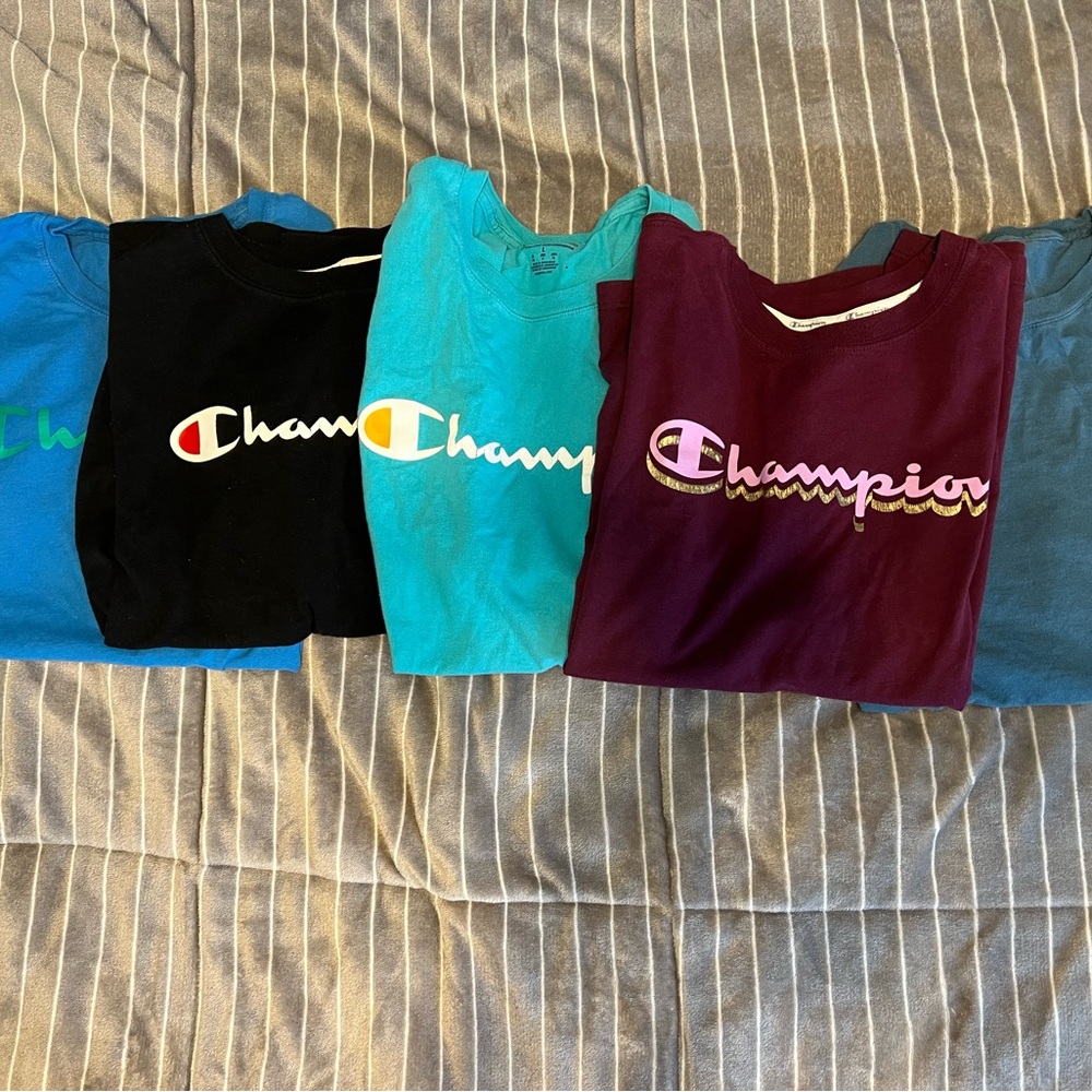 Champion Short-Sleeve Logo Tees in Various Sizes Bundle